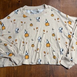 American Eagle Cream Graphic Sweater